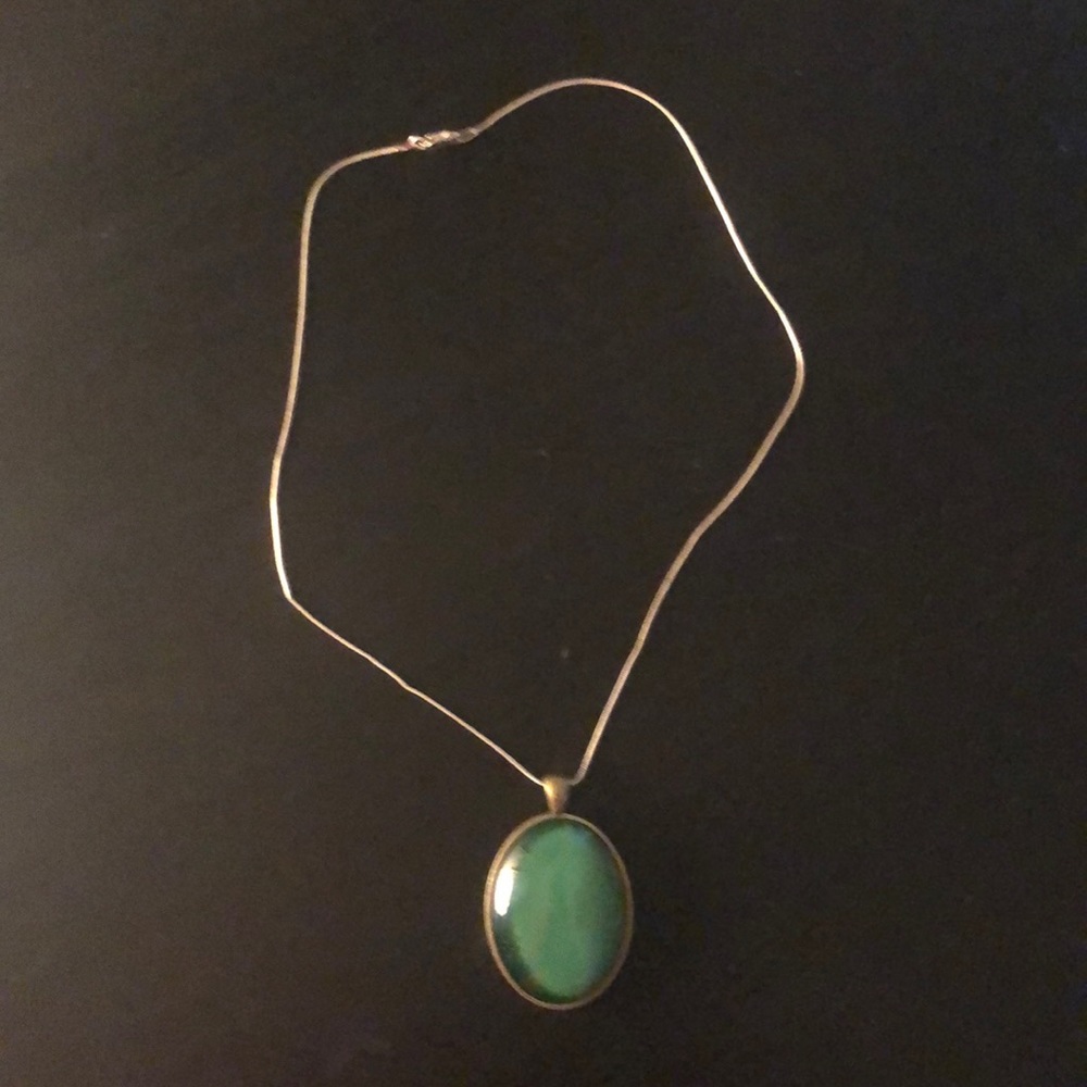 Emerald Pendant Necklace and Sterling Silver Chain